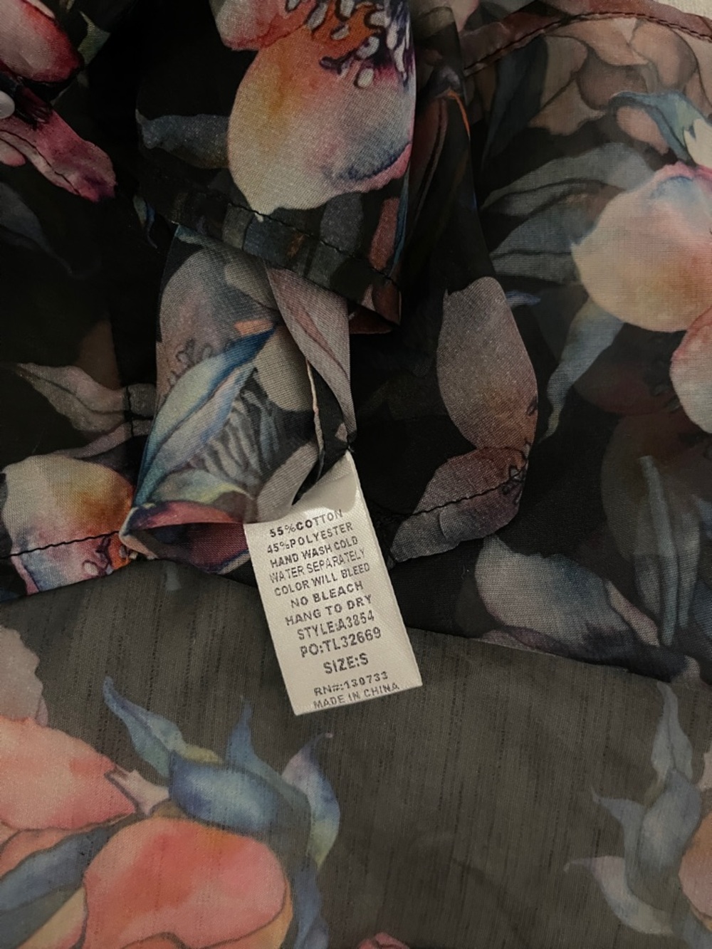 Bluheaven Sheer Floral Button-Down Shirt - Picture 5 of 6